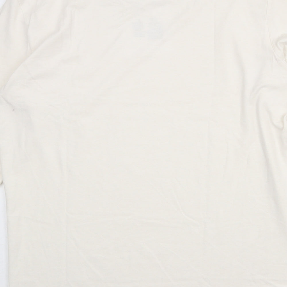 Marks and Spencer Mens Ivory Acrylic T-Shirt Size M Round Neck
