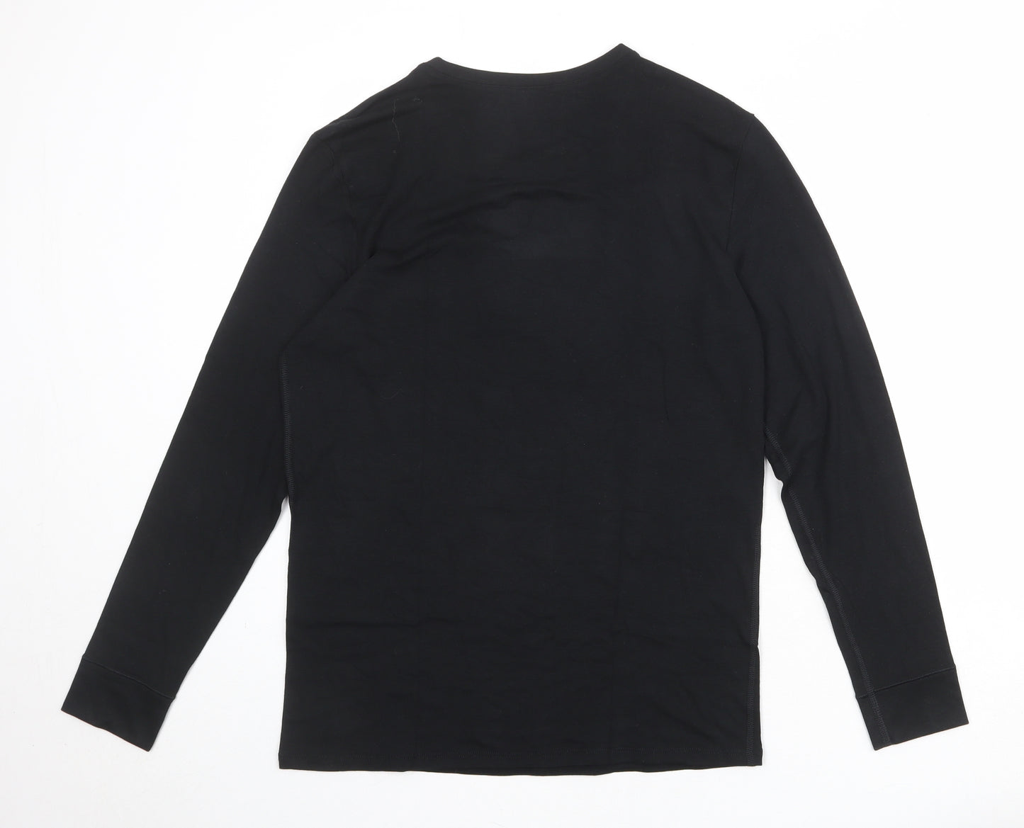Marks and Spencer Mens Black Acrylic T-Shirt Size M Round Neck