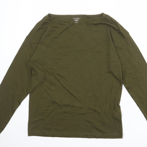 Marks and Spencer Womens Green 100% Cotton Basic T-Shirt Size 8 Round Neck