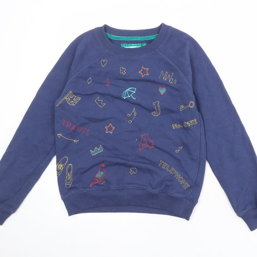 Johnnie B Boys Blue Geometric Cotton Pullover Sweatshirt Size 11-12 Years Pullover