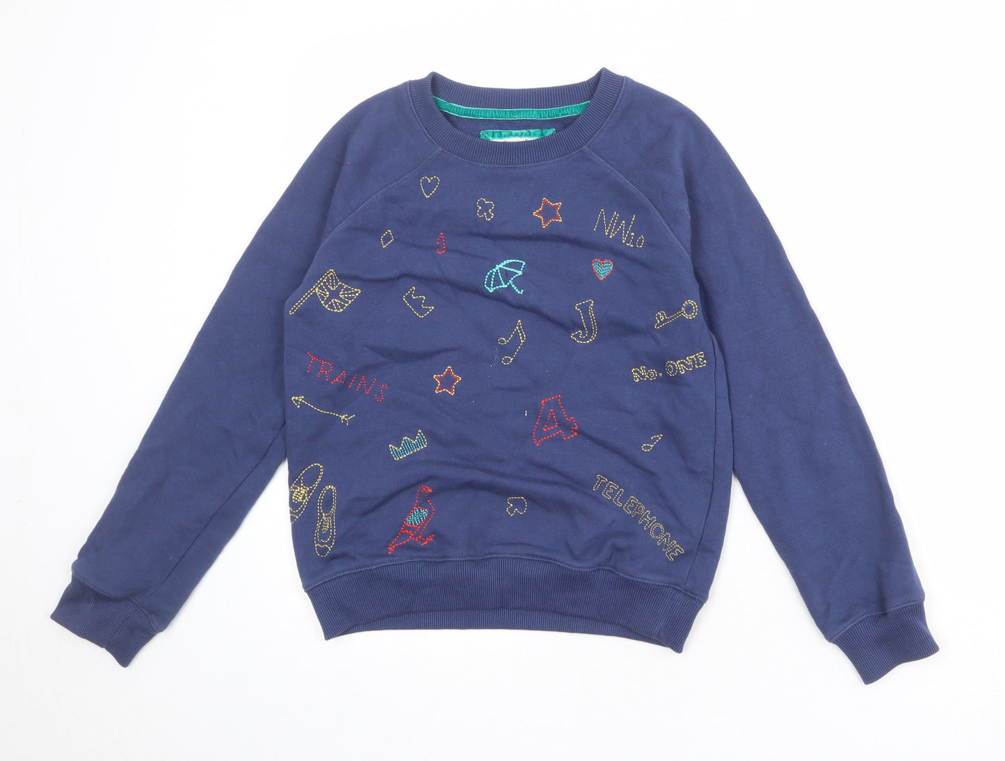 Johnnie B Boys Blue Geometric Cotton Pullover Sweatshirt Size 11-12 Years Pullover