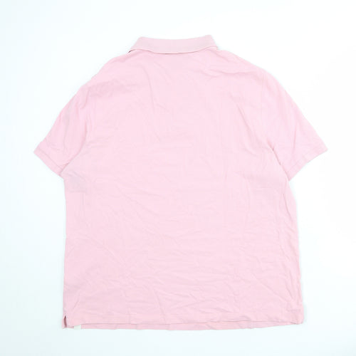 Marks and Spencer Mens Pink 100% Cotton Polo Size 3XL Collared Button