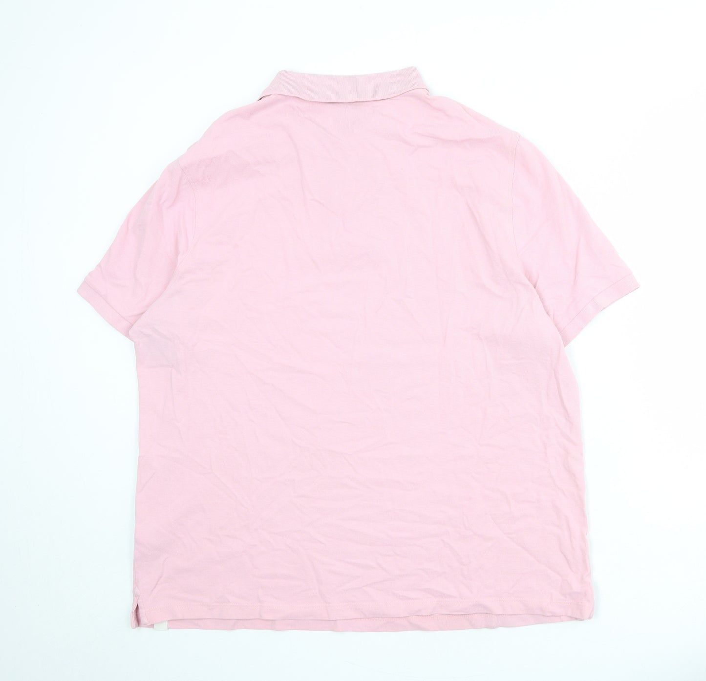 Marks and Spencer Mens Pink 100% Cotton Polo Size 3XL Collared Button