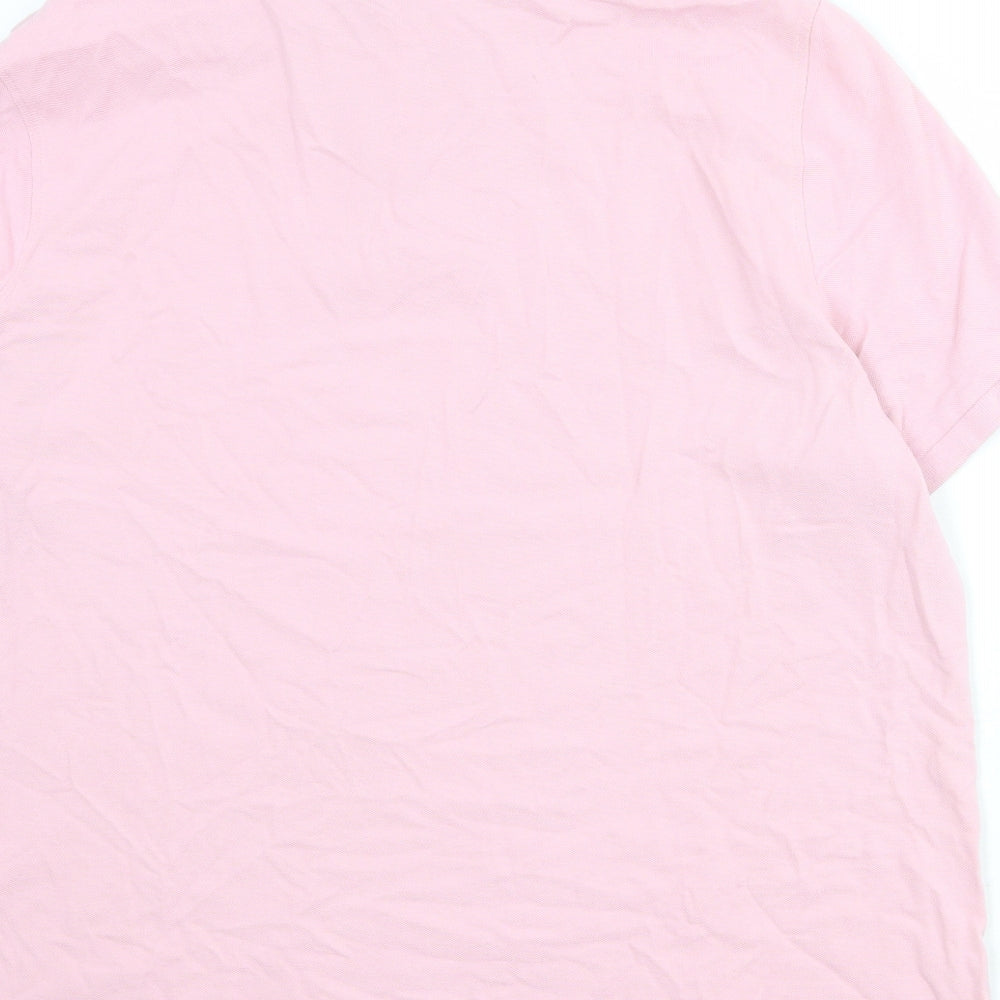Marks and Spencer Mens Pink 100% Cotton Polo Size 3XL Collared Button