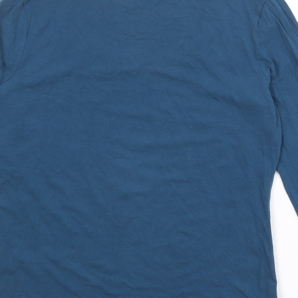 Jigsaw Womens Blue Cotton Basic T-Shirt Size 12 Scoop Neck