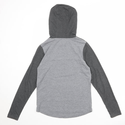 VANS Womens Grey Colourblock Cotton Pullover Hoodie Size S Pullover