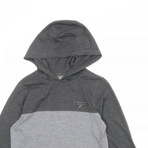 VANS Womens Grey Colourblock Cotton Pullover Hoodie Size S Pullover