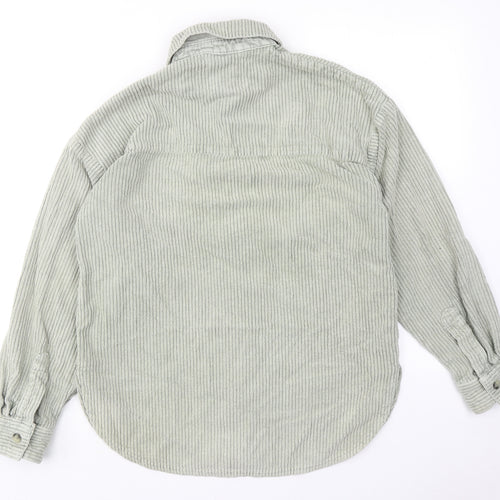 BDG Womens Green Cotton Basic Button-Up Size S Collared
