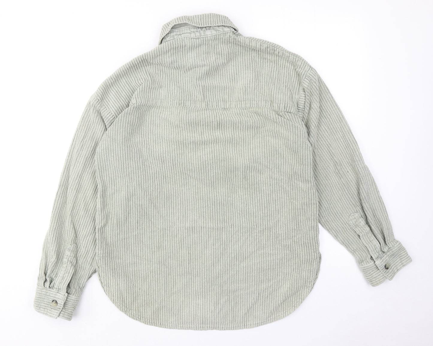BDG Womens Green Cotton Basic Button-Up Size S Collared