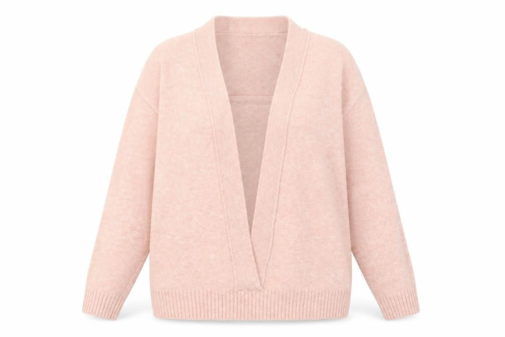 JustFashionNow Womens Pink Scoop Neck Wool Pullover Jumper Size 2XL