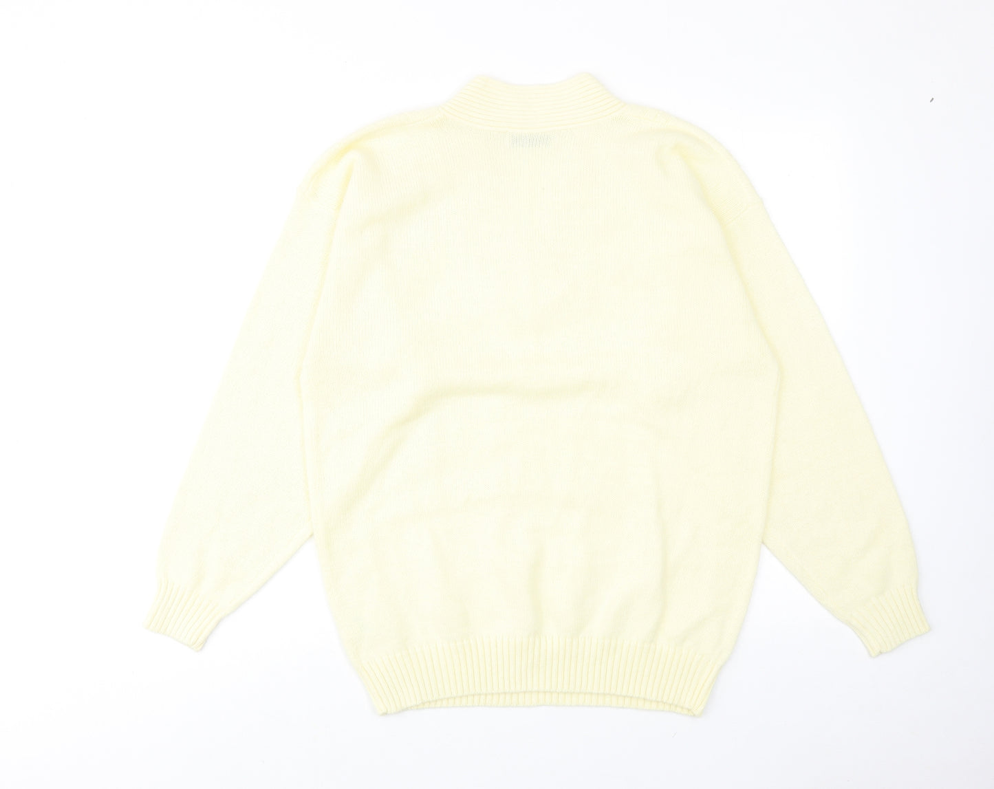 Richards Womens Yellow V-Neck Acrylic Pullover Jumper Size S