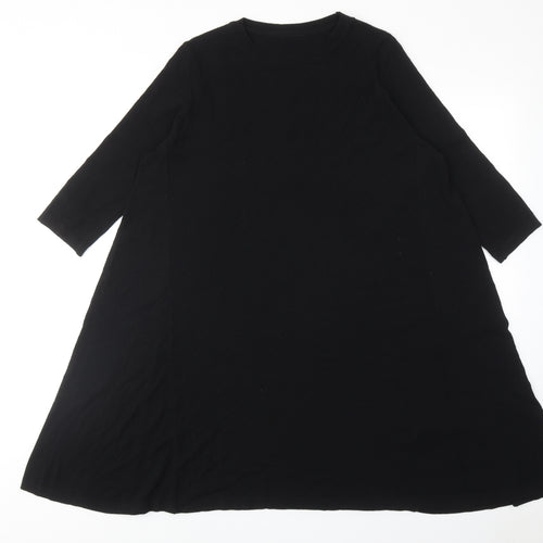 Topshop Womens Black Acrylic A-Line Size 10 Round Neck Pullover