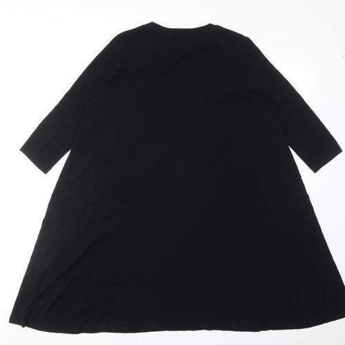 Topshop Womens Black Acrylic A-Line Size 10 Round Neck Pullover