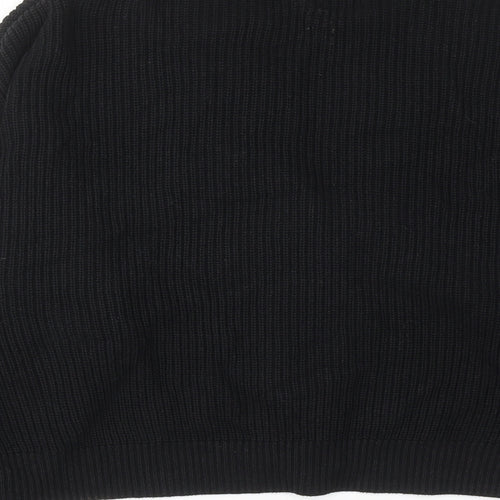 People Tree Womens Black V-Neck Acrylic Cardigan Jumper Size 8 Button - Button