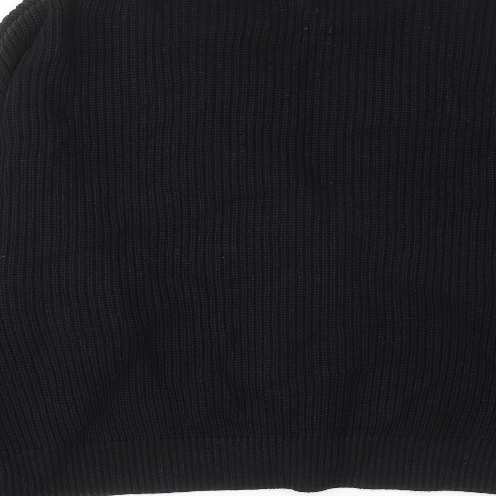People Tree Womens Black V-Neck Acrylic Cardigan Jumper Size 8 Button - Button