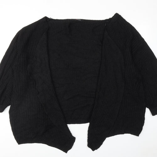 Yours Womens Black V-Neck Acrylic Cardigan Jumper Size 22