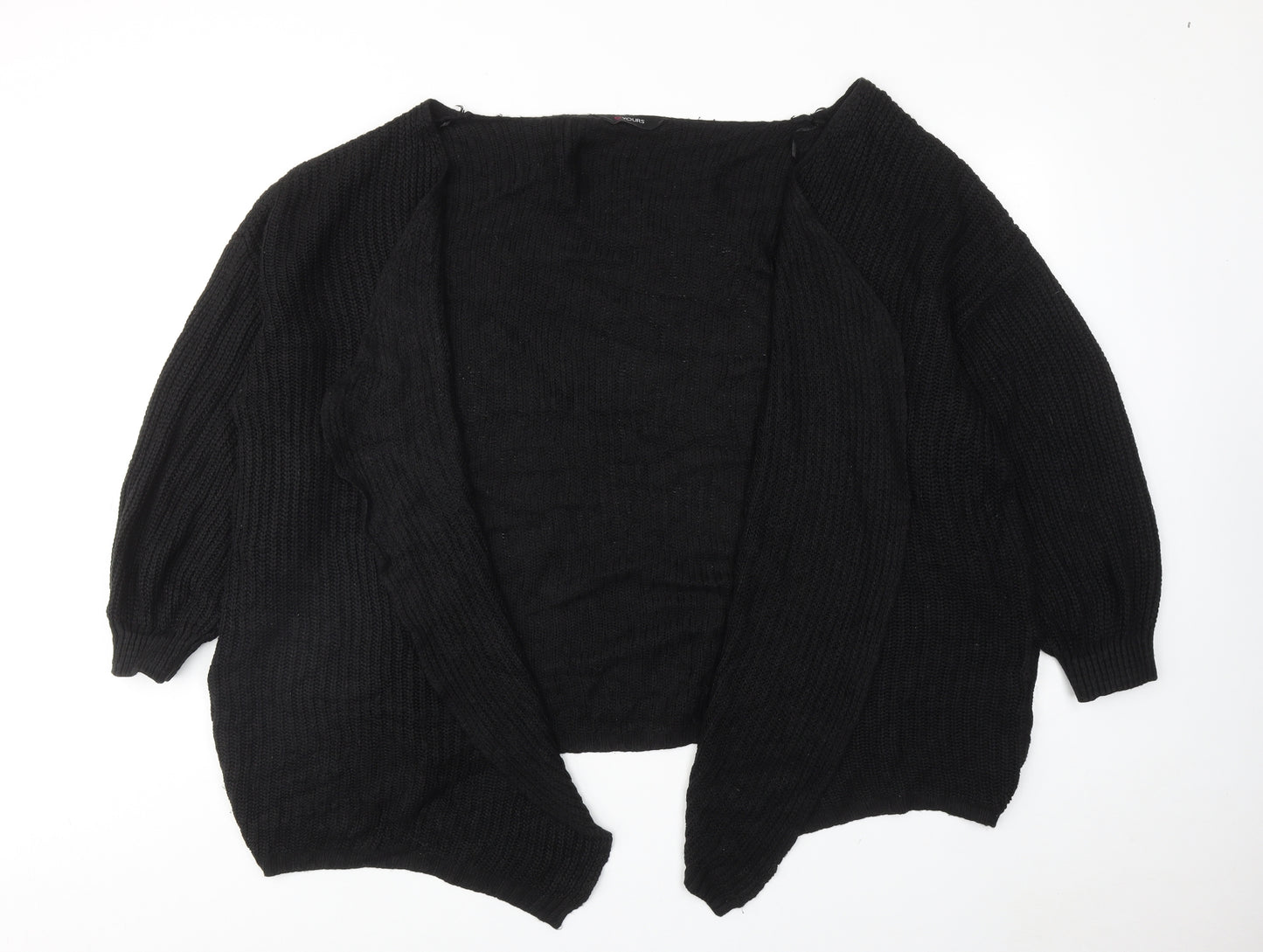 Yours Womens Black V-Neck Acrylic Cardigan Jumper Size 22