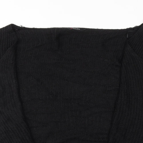 Yours Womens Black V-Neck Acrylic Cardigan Jumper Size 22