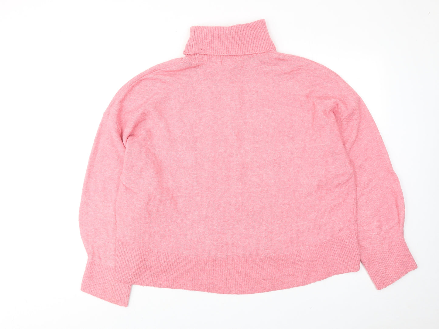 H&M Womens Pink Roll Neck Polyester Pullover Jumper Size XL