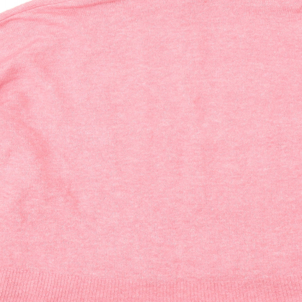 H&M Womens Pink Roll Neck Polyester Pullover Jumper Size XL