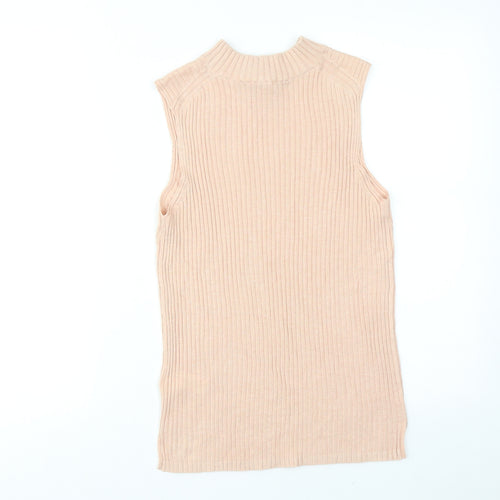 French Connection Womens Pink Polyester Basic Tank Size L Round Neck