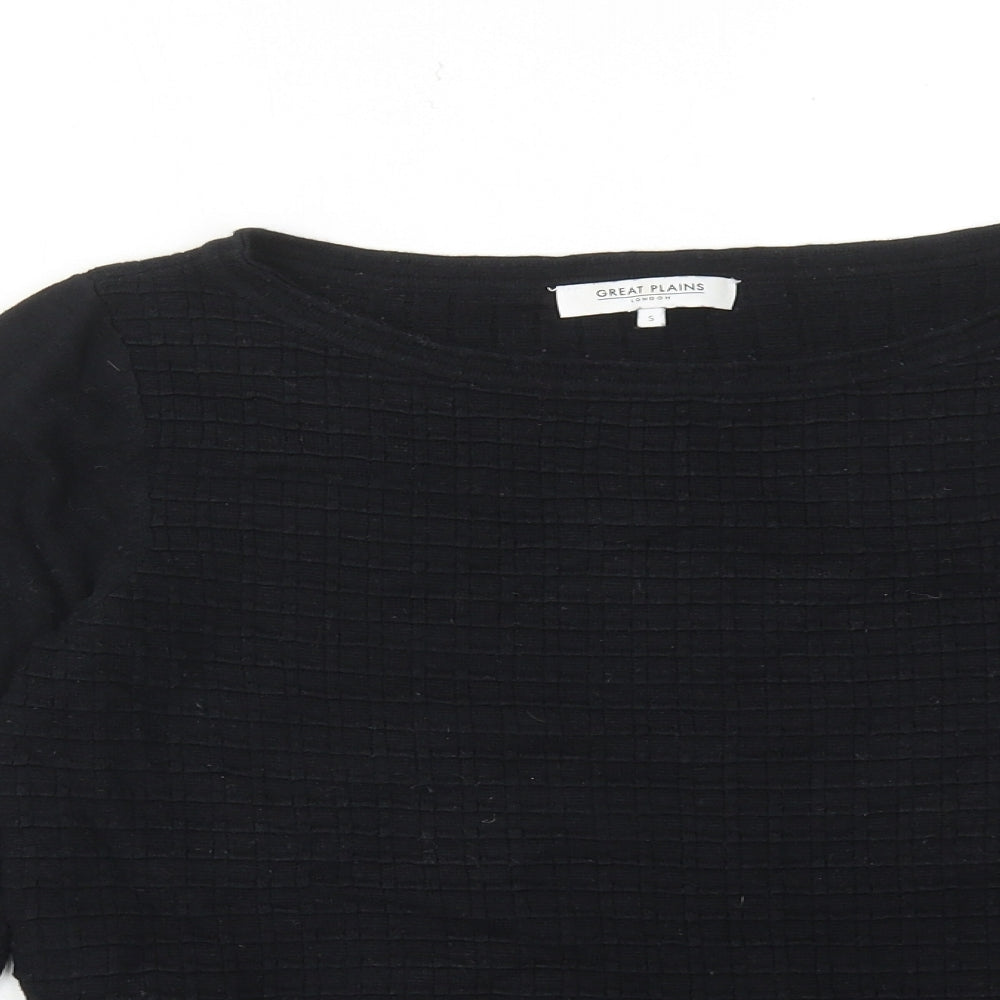 Great Plains Womens Black Round Neck Viscose Pullover Jumper Size S