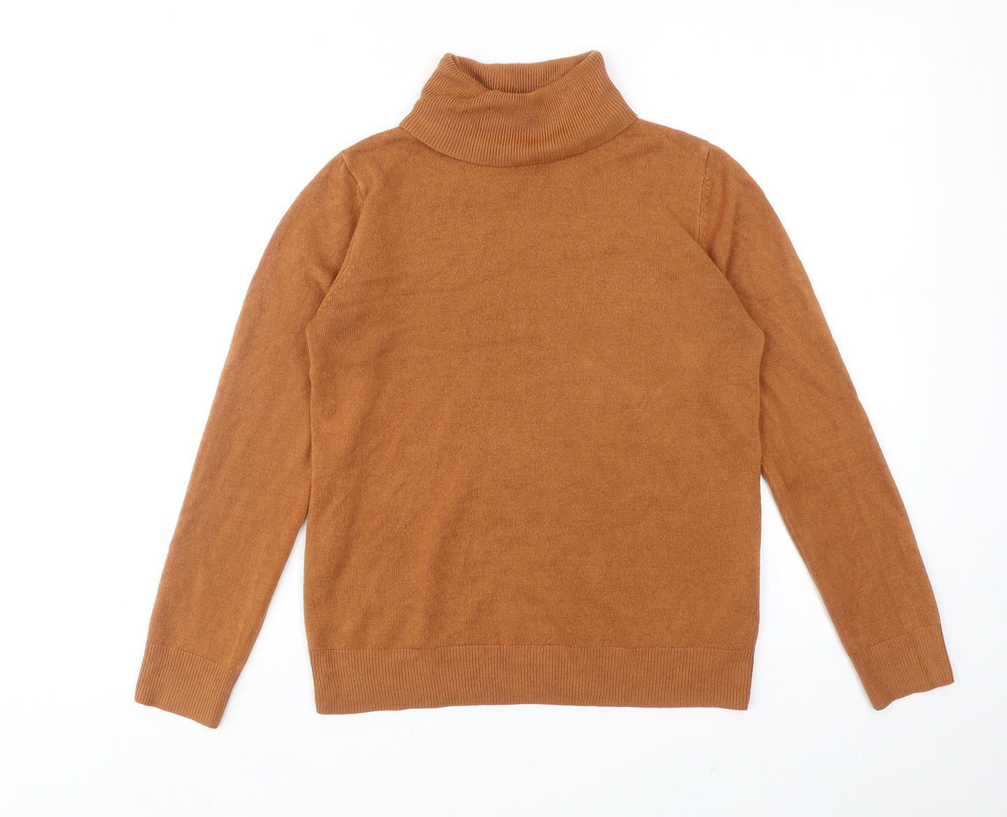 Marks and Spencer Womens Brown Roll Neck Acrylic Pullover Jumper Size 10