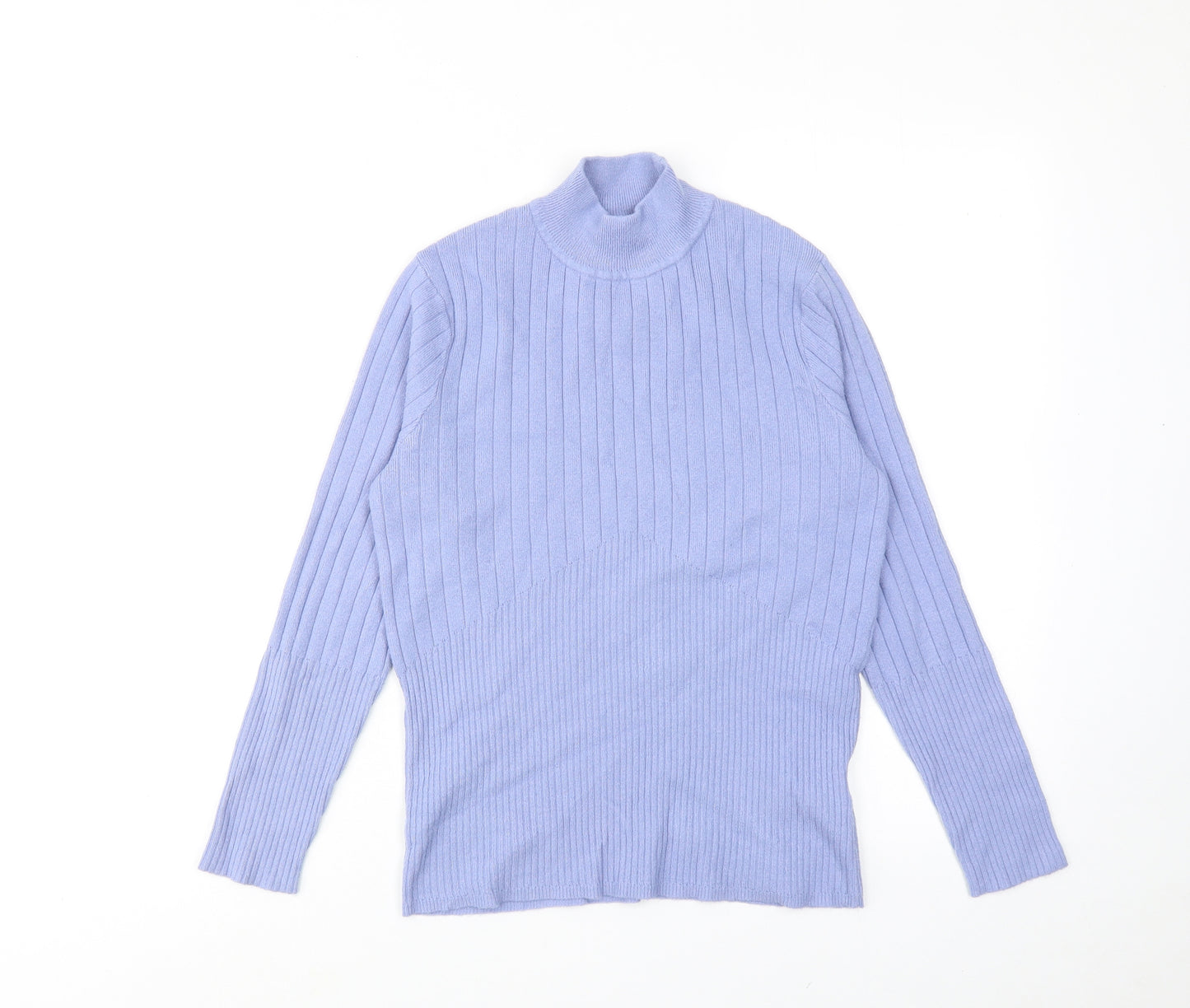 Marks and Spencer Womens Purple High Neck Viscose Pullover Jumper Size 12