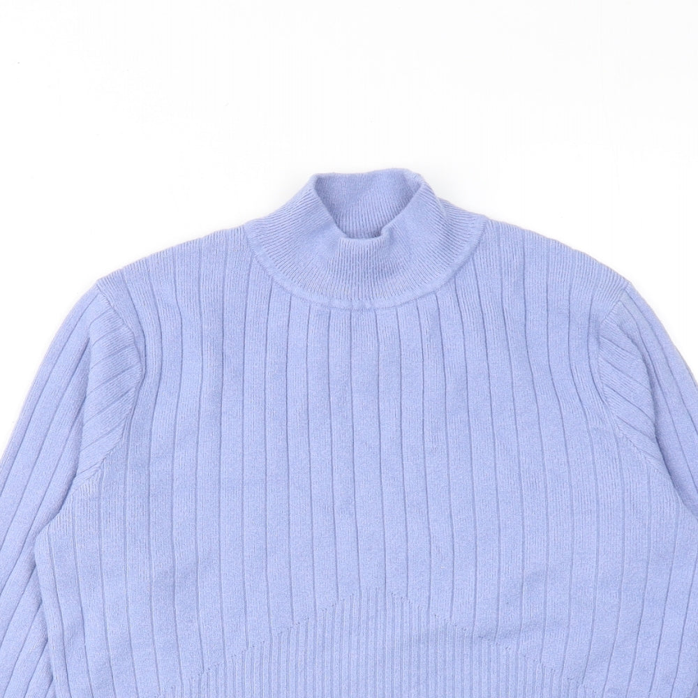 Marks and Spencer Womens Purple High Neck Viscose Pullover Jumper Size 12