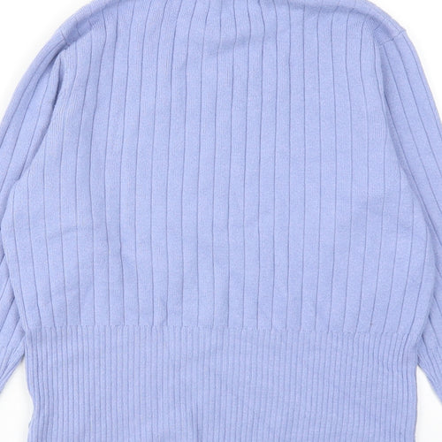 Marks and Spencer Womens Purple High Neck Viscose Pullover Jumper Size 12