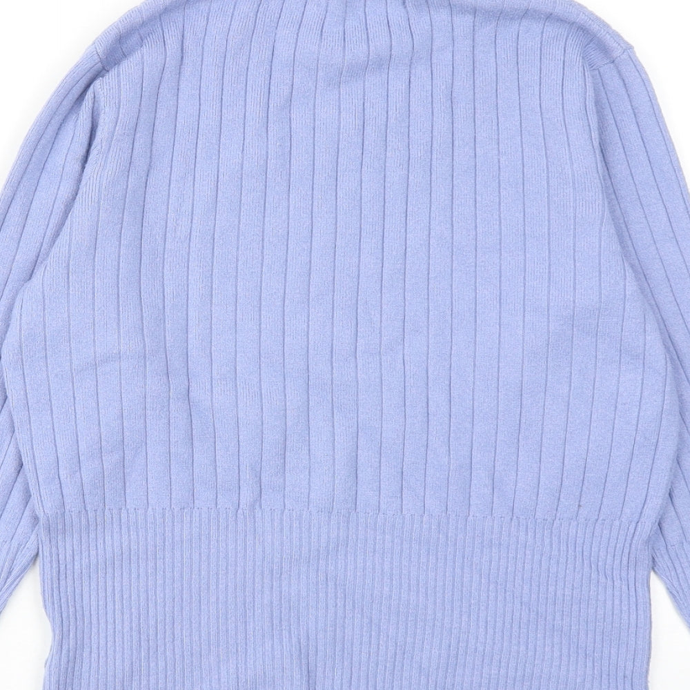 Marks and Spencer Womens Purple High Neck Viscose Pullover Jumper Size 12