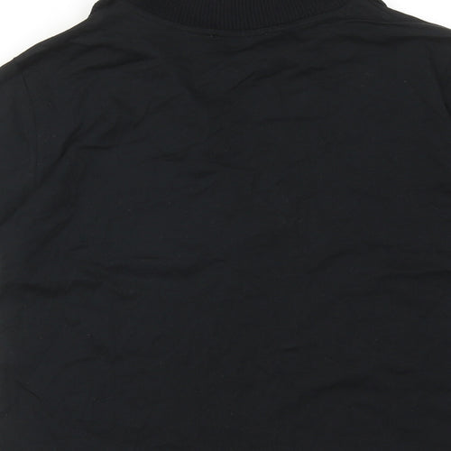 Zara Womens Black Cotton Basic Polo Size S Collared