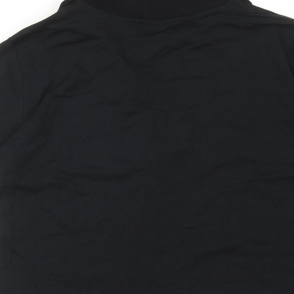 Zara Womens Black Cotton Basic Polo Size S Collared