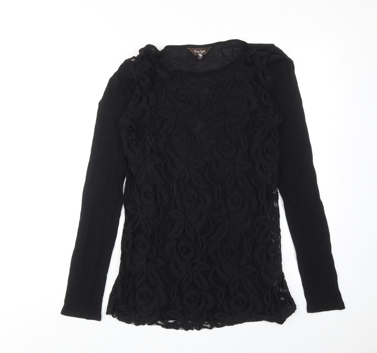 Phase Eight Womens Black Viscose Basic Blouse Size 8 Boat Neck