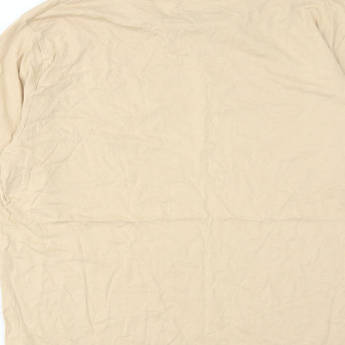 Saint+Sinner Womens Beige Cotton Basic T-Shirt Size 14 Round Neck