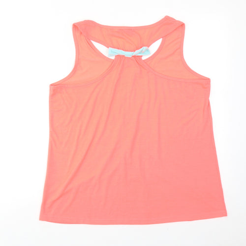 Isassy Womens Pink Polyester Basic Tank Size XL Boat Neck - Anchor