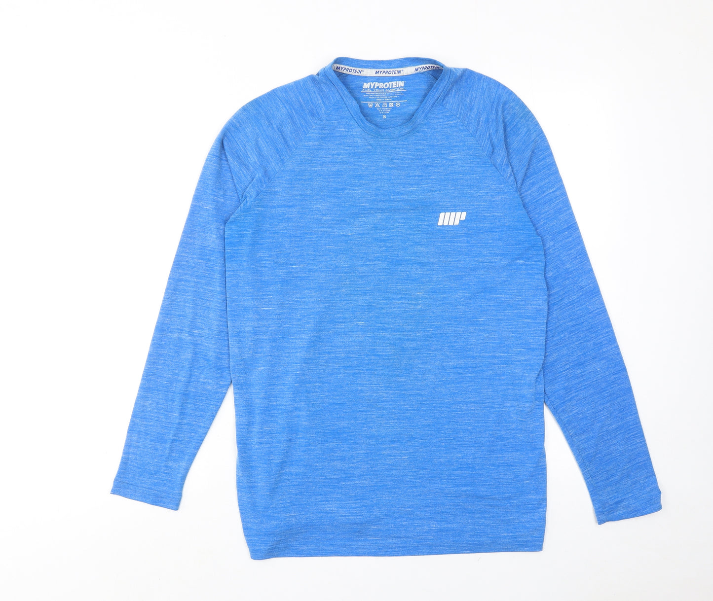 Myprotein Mens Blue Polyester Pullover Casual Size S Round Neck Pullover