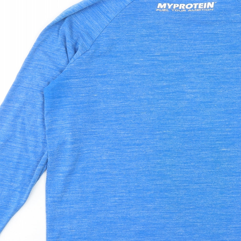 Myprotein Mens Blue Polyester Pullover Casual Size S Round Neck Pullover