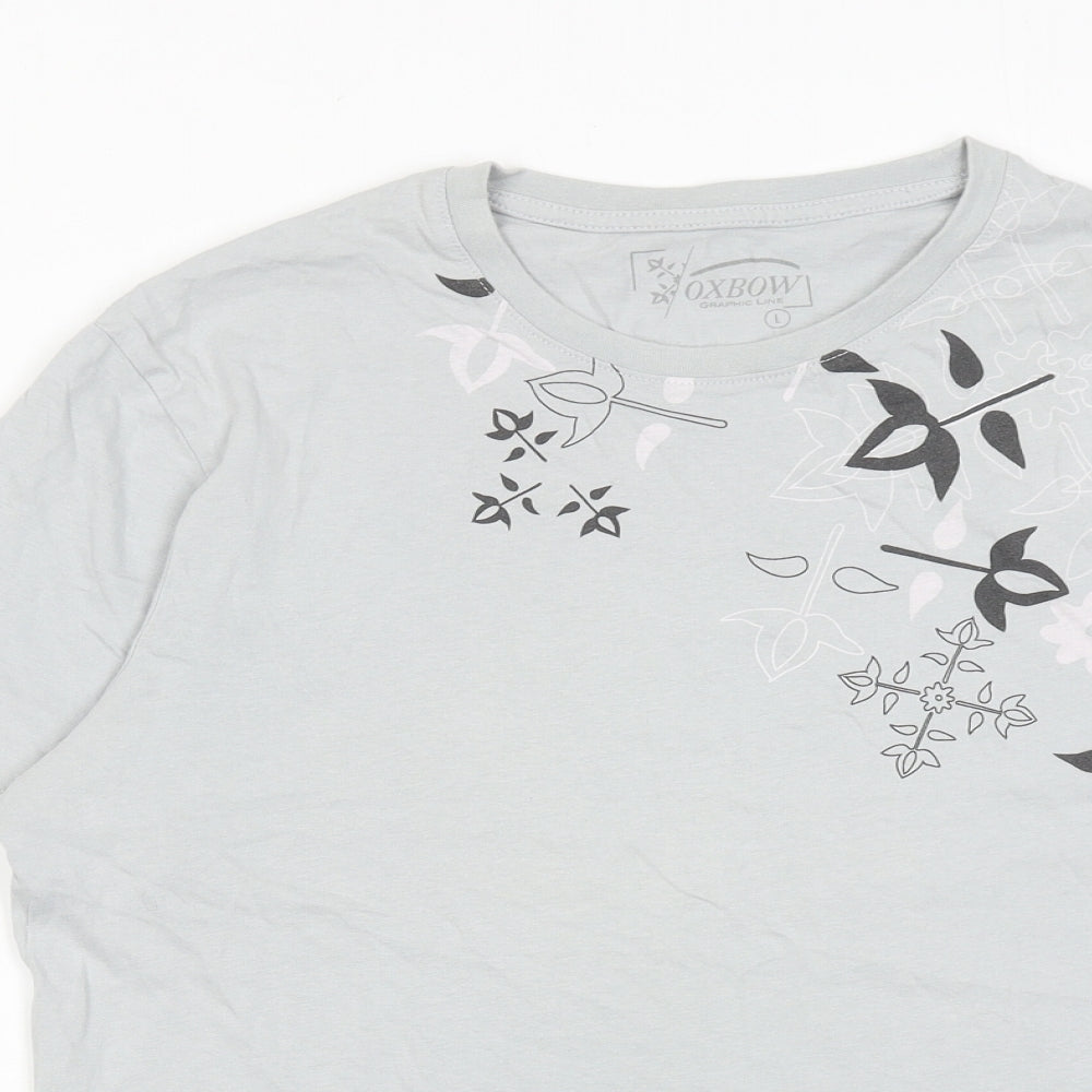 Oxbow Womens Blue Cotton Basic T-Shirt Size L Crew Neck