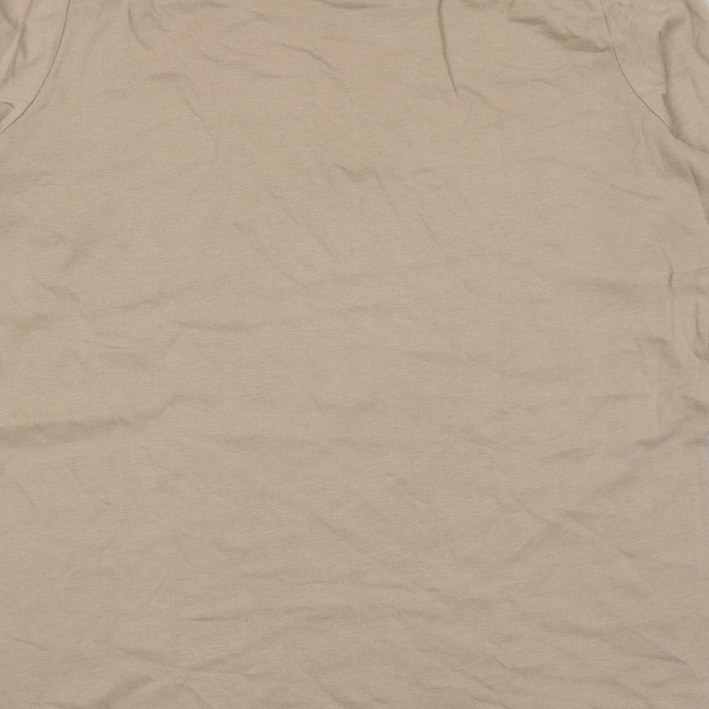 Anna Weyburn Womens Brown Cotton Basic T-Shirt Size 10 Round Neck