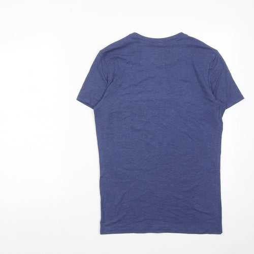 Marks and Spencer Mens Blue Acrylic T-Shirt Size S Round Neck