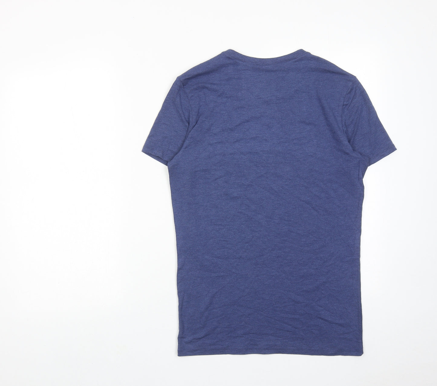 Marks and Spencer Mens Blue Acrylic T-Shirt Size S Round Neck