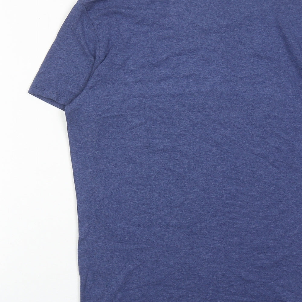 Marks and Spencer Mens Blue Acrylic T-Shirt Size S Round Neck