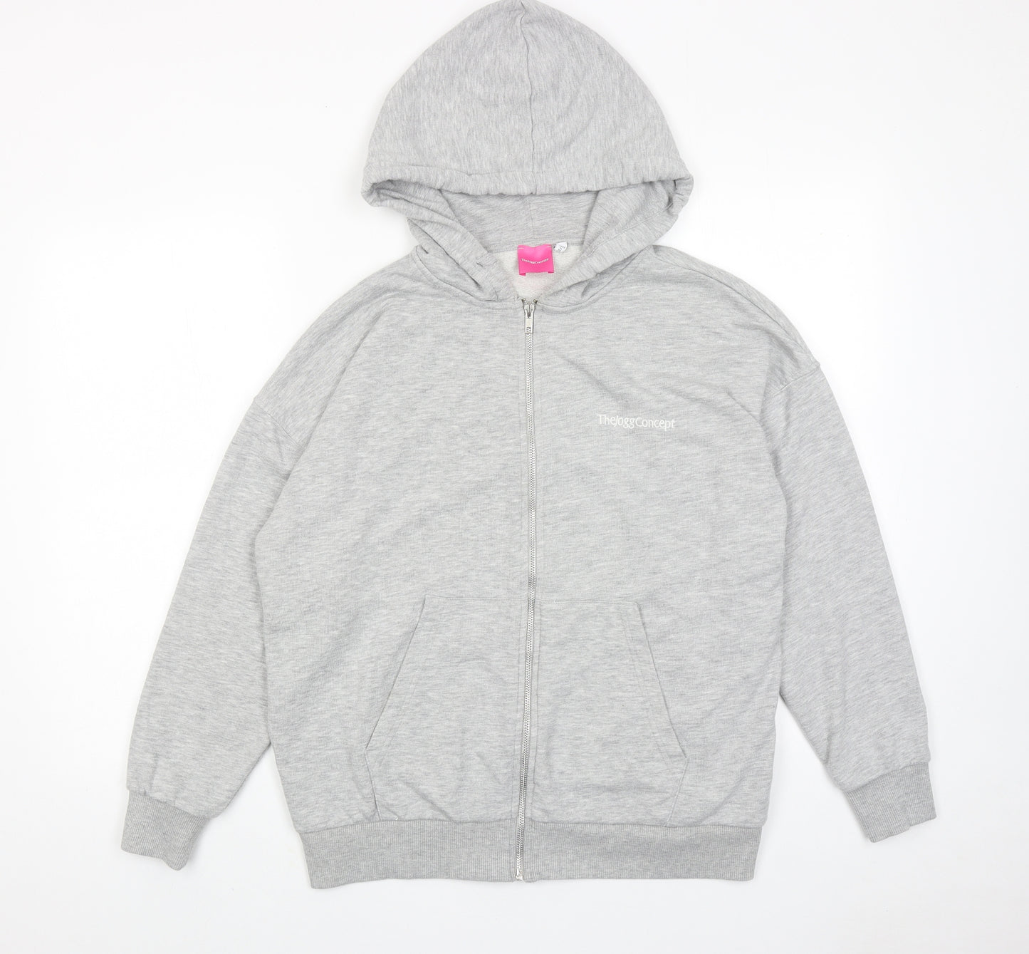 The Jogg Concept Womens Grey Cotton Full Zip Hoodie Size S Zip