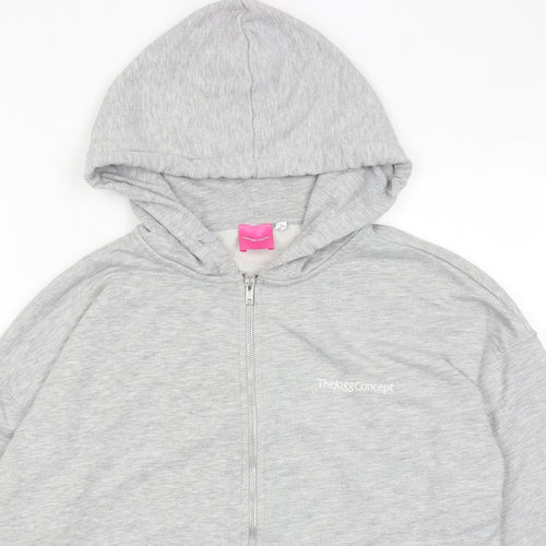 The Jogg Concept Womens Grey Cotton Full Zip Hoodie Size S Zip