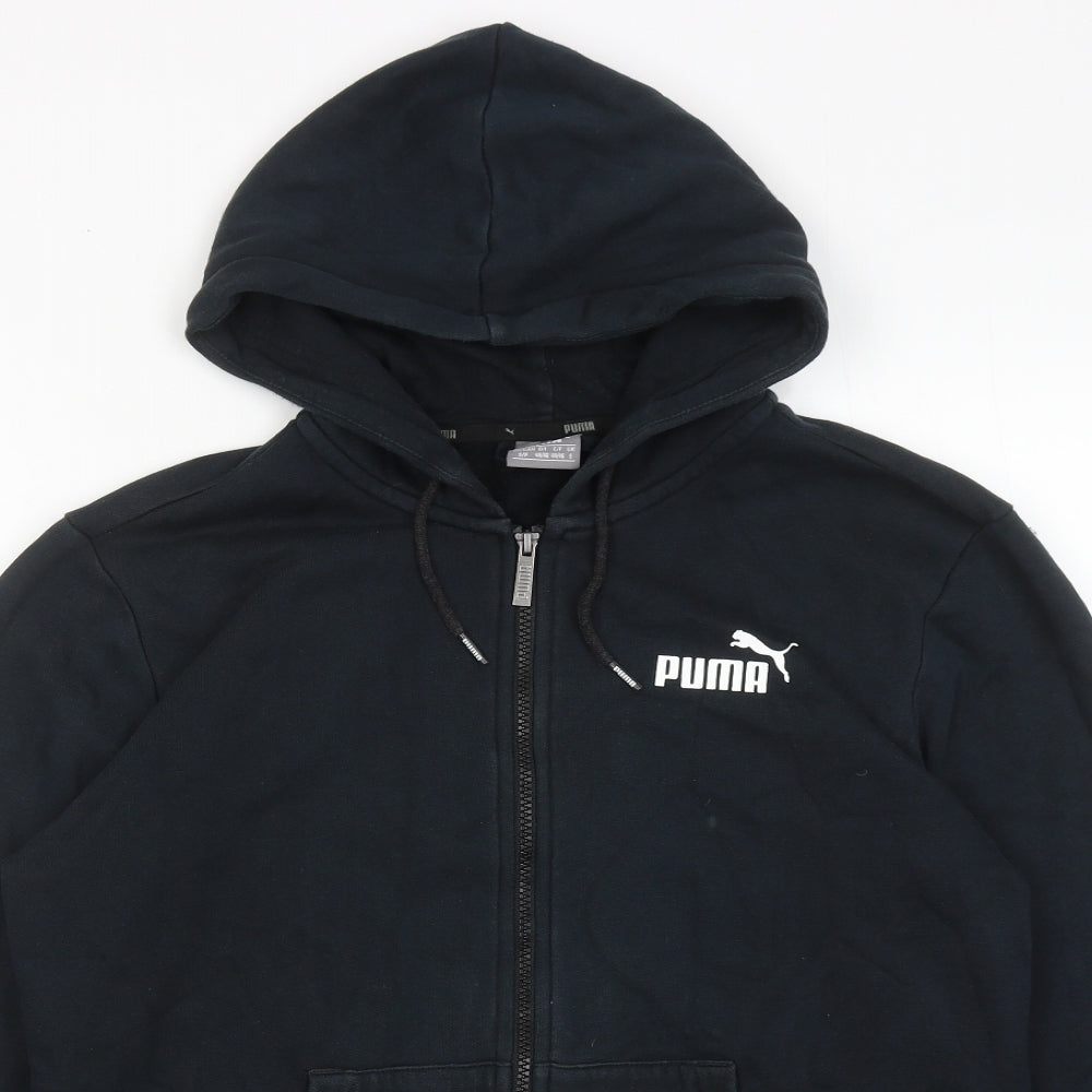 PUMA Mens Black Cotton Full Zip Hoodie Size S