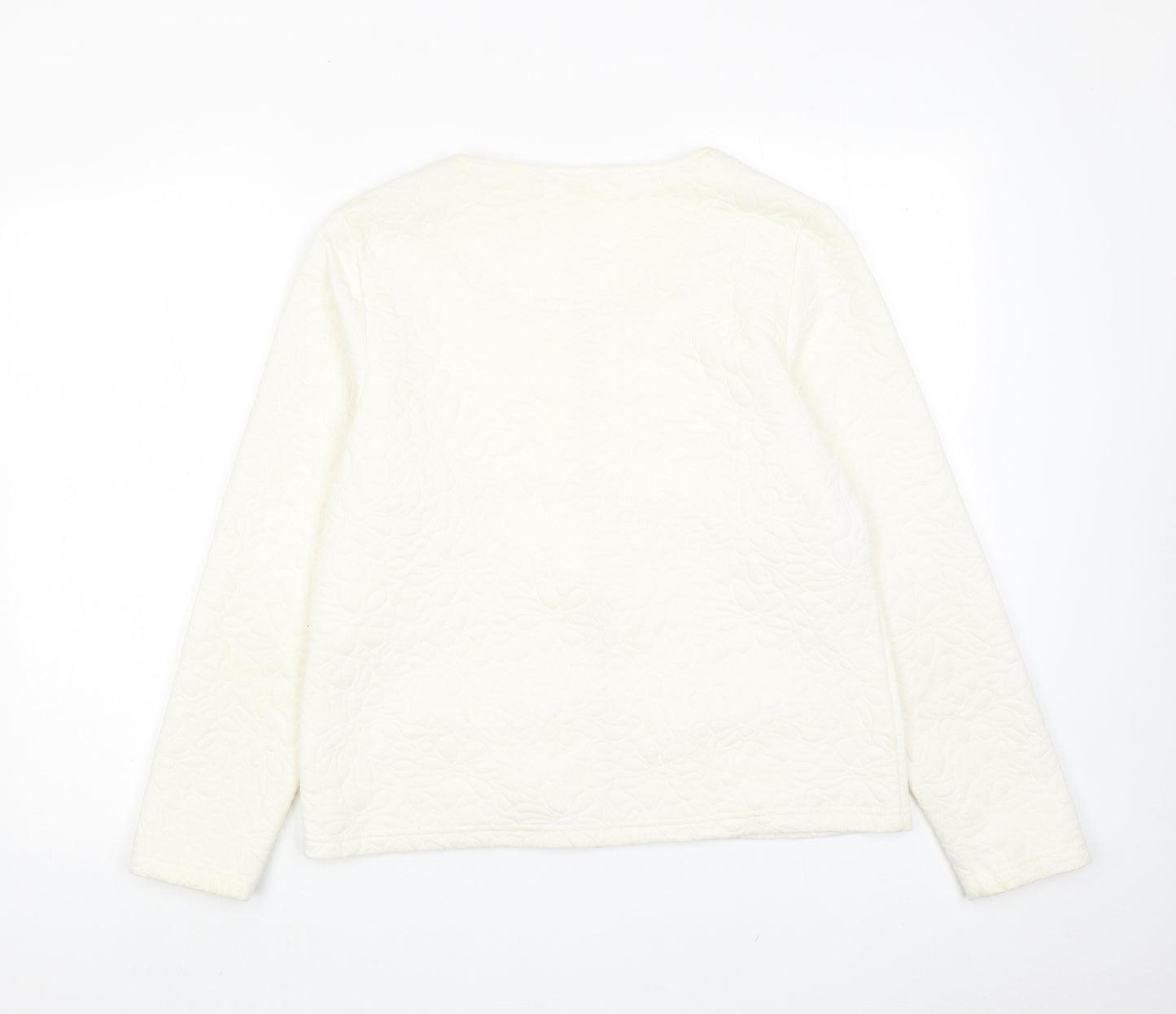 Simply Womens Ivory Jacket Size L Zip - Textured