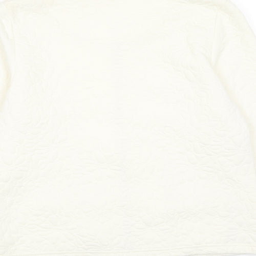 Simply Womens Ivory Jacket Size L Zip - Textured