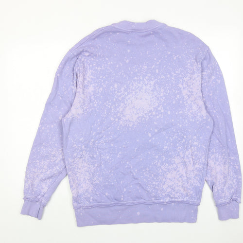 COLLUSION Womens Purple Floral Cotton Pullover Sweatshirt Size XS Pullover