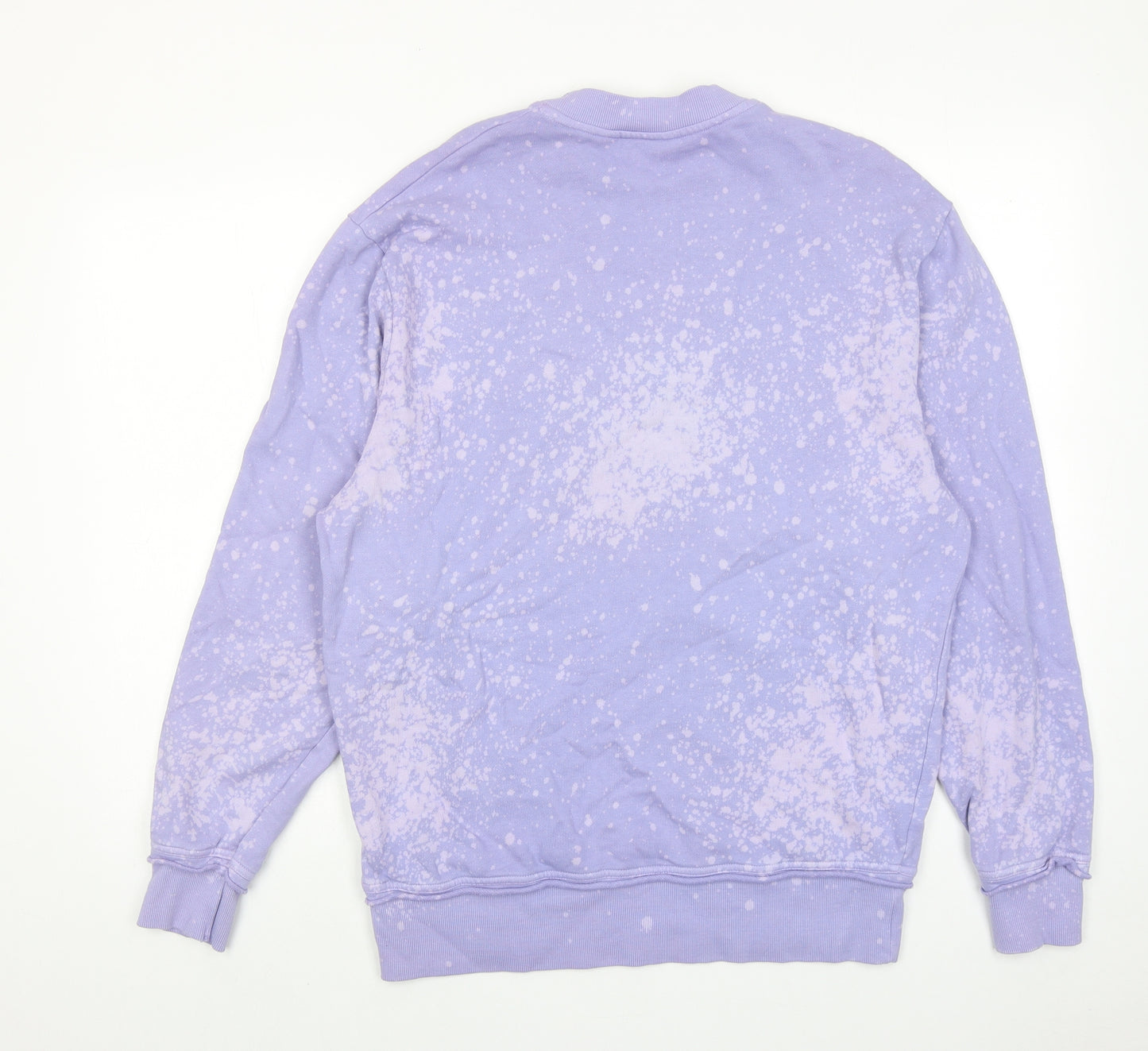 COLLUSION Womens Purple Floral Cotton Pullover Sweatshirt Size XS Pullover